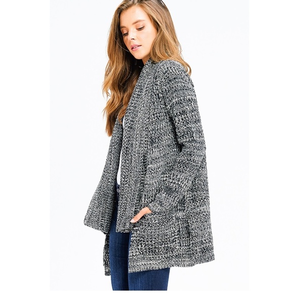 NWT Premium Two Tone Boho Chunky Weave Cardigan - Picture 4 of 6